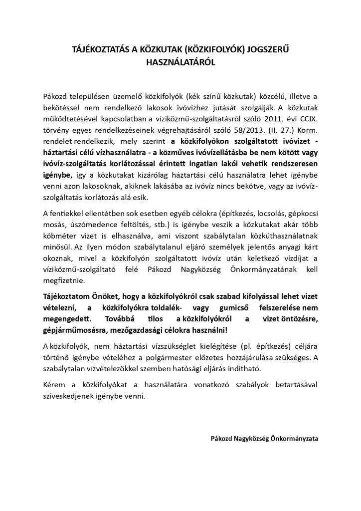 tajekoztatas_kozkutak_hasznalatarol